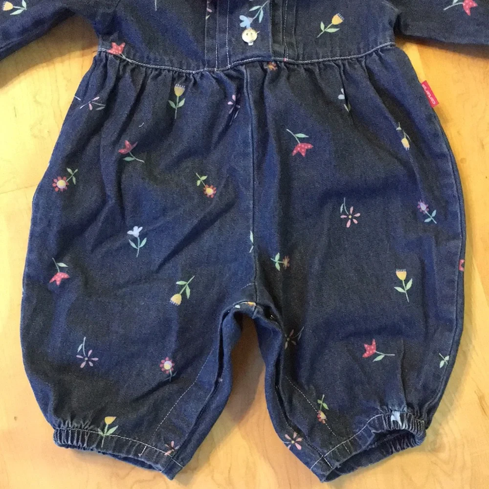 CARTER'S Vintage Denim Floral Bubble Romper